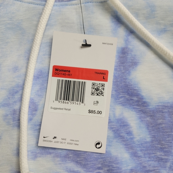 Nike Icon Clash Women's Pullover Dri-Fit Tie Die Hoodie Size Large White Purple - Picture 3 of 9
